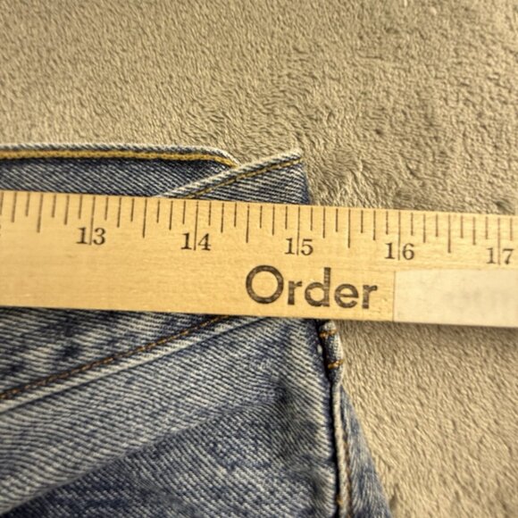 Levis 501 Jeans Mens 30x30 Blue Denim Button Fly Grunge Faded Straight Pants Y2K - Picture 15 of 16